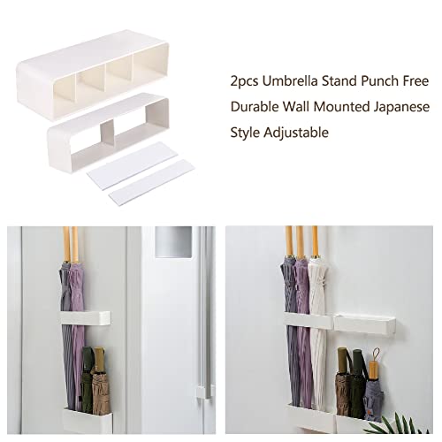 Umbrella Stand Holder Indoor, Wall Mounted No Punching Umbrella Storage Rack, Detachable Japanese Style Umbrella Stand Space Saving for Hotel Hallway Home Office