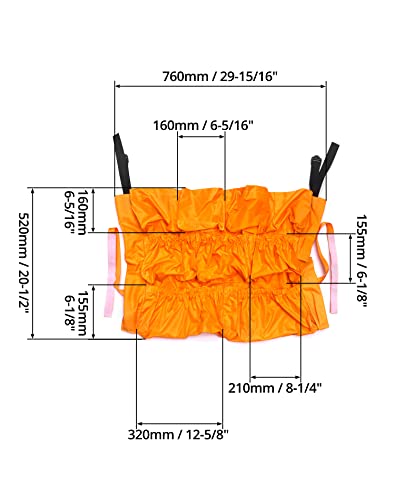 QWORK Trash Can Caddy Bag, 10 Pocket Commercial Cleaning Bag, Fit 32-50 Gallon Can, Round Trash Bag Holder, Garbage Bin Organizer, Yellow