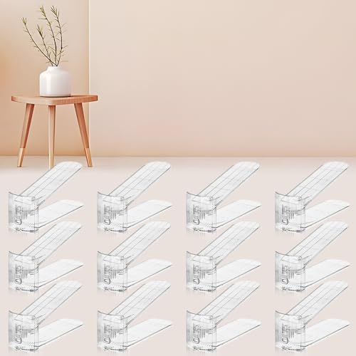 FENRUNXU Shoe Slots Organizer for Closet,12PACK Shoe Stacker Shoe Rack Organizer for Closet Space Saver Storage Shoe Holder Organization(Transparent)