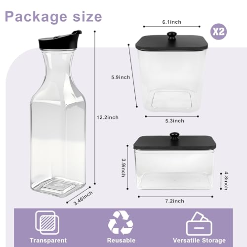POLRAI Laundry Pod Containers and Dryer Sheet Holder and Laundry Detergent Dispenser Clear Laundry Room Organization and Storage with Wooden Lids Labels and spoon （2+1+1 Pack）