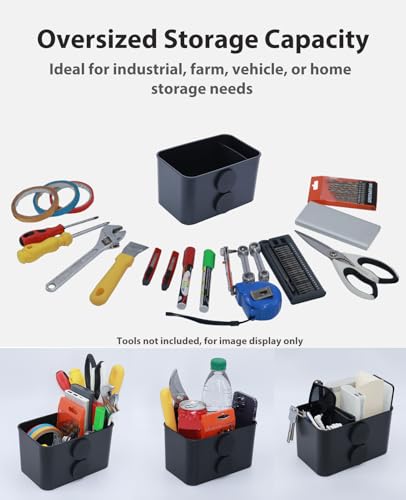 Magnetic Storage Box Organizer for Flat Metal Fridge Tractors | Lightweight Magnetic Cup Holder Magnet Organizer Holds Phone Sunglasses Key Tissue Fit Golf Cart Forklift Tractor School Bus
