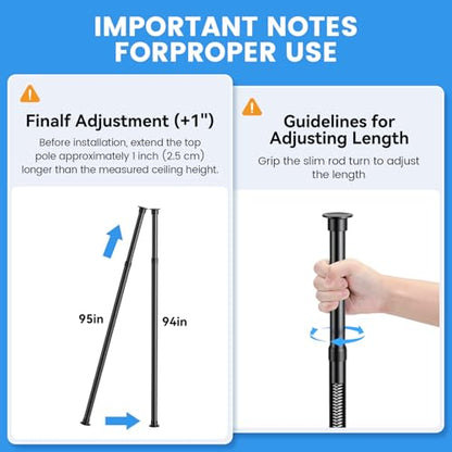 Adjustable Shower Caddy Tension Pole: Rustproof Corner Bathroom Shelves | 4-Tier 31-124" No Drill Standing Organizer Fits Apartments Rentals Bathroom Bathtub, for Shampoo, Conditioner, Bath Essential