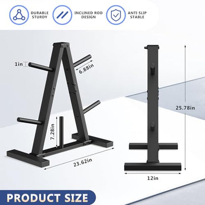 Weight Plate Rack, Weight Tree, Home Gym Storage Stand, Holds 300 lbs