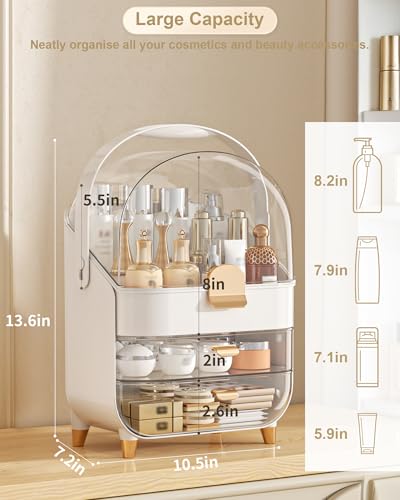 Anylady Makeup Organizer Countertop, Skincare Holder Bathroom Counter Organizer, Storage Box Cosmetic Display Cases, Teen Girl Gifts Make up Organizers for Vanity, Dresser