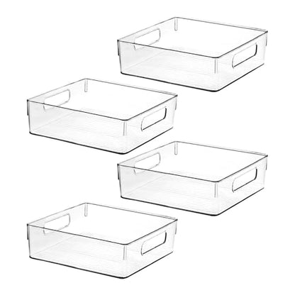 Clear Plastic Storage Bins, Pantry Organizers and Storage, Kitchen Organization and Storage Containers Bins for Organizing, Fridge, Freezer, Bathroom, Pantries, Medicine Cabinet Organizer Bin
