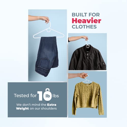 Heavy Duty Clothes Hangers 18 Pack – Made in the USA – 8lb Capacity Plastic Hangers for Adult Clothing – Durable for Pants, Coats, Jackets, or Jeans – Gray
