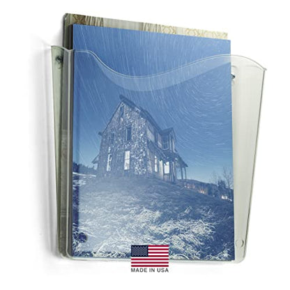 Officemate Vertical Wall File, Letter Size, Durable Unbreakable Plastic Organizer, Mountable Wall or Partition File Holder, Clear (21674)