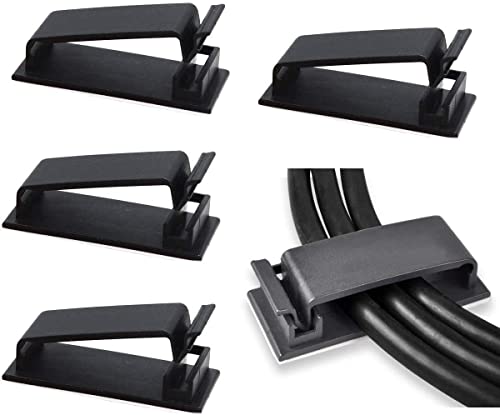 50Pcs Self Adhesive Cable Management Clips - Black (Black)