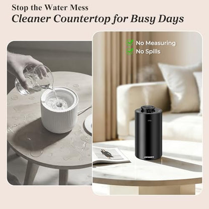 URPOWER Waterless Essential Oil Diffuser Cordless Mini Scent Diffuser 20mL | Includes 2 x 20mL Hotel-Inspired Essential Oils, Rechargeable Aluminum Waterless Diffuser for Car, Home & Office, Black