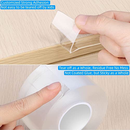 Clear Edge Protector Strip,1 Pack x 1.18in x 9.84FT | Sharp Edge Wrap Cover Tape, Self Adhesive Protective Bumper Guards for Cabinet Door Desk Bed Furniture Waterproof