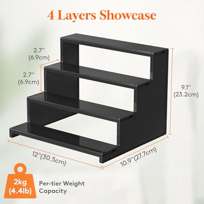 Lifewit Perfume Organizer, Bedroom Decor, Cologne Cupcake Stand, Tool-Free Assembly, Makeup Display Shelf for Vanity Bathroom Counter Storage, Black, 30 cm/12", 1 Pcs