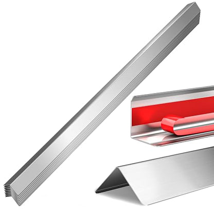 2x2x48 Inch 304 Stainless Steel Wall Corner Guards (10-Pack) Heavy Duty Rounded Corner Protector, Smooth Folded Edge Design for Wall Protection 90° Angle Metal Edge Guard