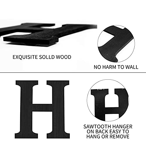 Wood Home Sign with Eucalyptus Wreath for O Home Decor Wall Decor | Hanging Farmhouse Wall House Decor Wood Letters for Wall Art Rustic Home Decor Wall Decor Living Room Kitchen Entryway Black