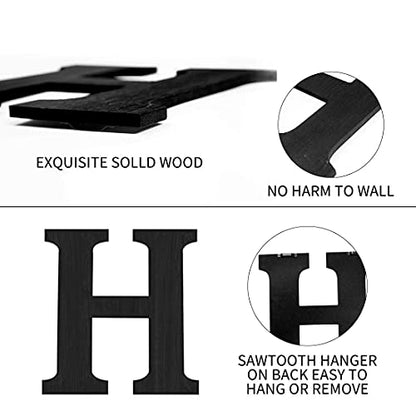Wood Home Sign with Eucalyptus Wreath for O Home Decor Wall Decor | Hanging Farmhouse Wall House Decor Wood Letters for Wall Art Rustic Home Decor Wall Decor Living Room Kitchen Entryway Black