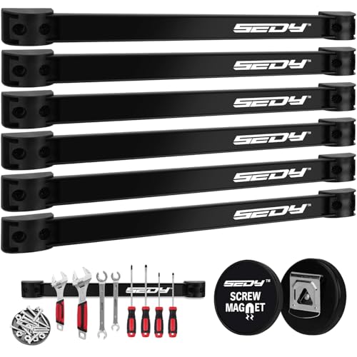 Magnetic Tool Holder Storage Organizer: 7-Piece Ga... (Black | Alloy Steel)