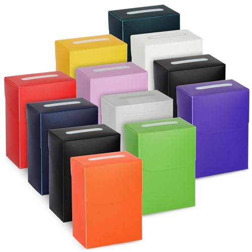 Okuna Outpost Deck Boxes with Dividers - Trading Card Storage Box & Organizer - Bulk Plastic Cases for Baseball & Game Cards - 2.88 x 1.88 x 3.88 in, Multicolor, 12-Pack
