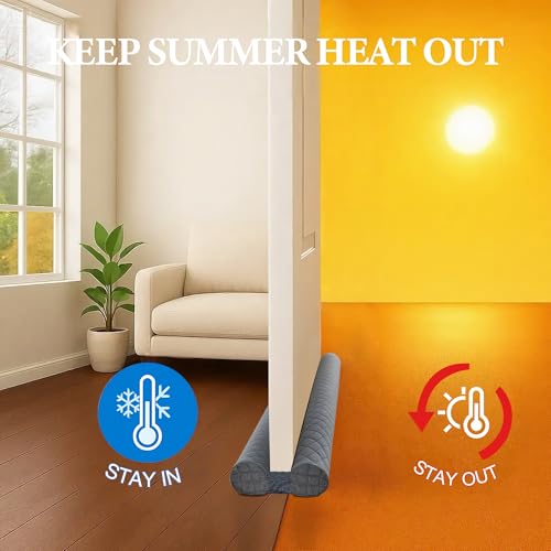 Premium Velvet Under Door Draft Stopper, Adjustable 30-36 Inches