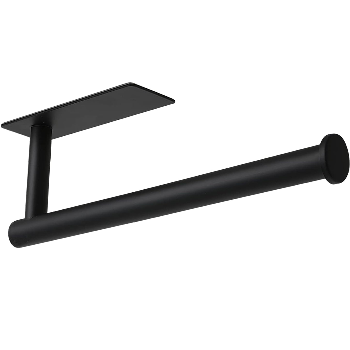 Under Cabinet Paper Towel Holder for Kitchen, Adhesive, Black | Wall Mounted Paper Towel Roll Rack for Bathroom or Kitchen, SUS304 Stainless Steel, Self-Adhesive or Screw Installation