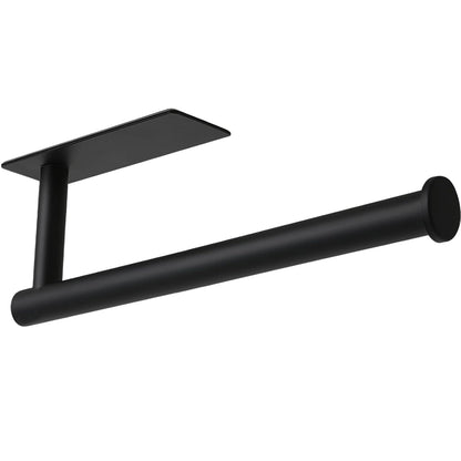 Under Cabinet Paper Towel Holder for Kitchen, Adhesive, Black | Wall Mounted Paper Towel Roll Rack for Bathroom or Kitchen, SUS304 Stainless Steel, Self-Adhesive or Screw Installation