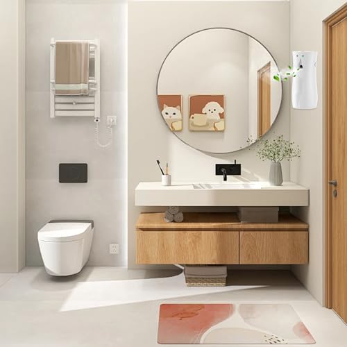 Automatic Air Freshener Spray Dispenser with Remote Control 2-Pack, White | Multiple Time Settings Wall Mounted/Free Standing for Commercial and Home Use in Bathrooms, Offices, Living Rooms, etc