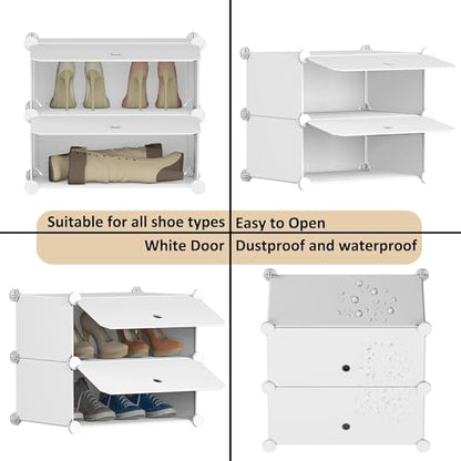 HOMIDEC Shoe Storage, 10-Tier Shoe Rack Shoe Organizer for Closet | 20 Pair, Narrow Shoes Shelf Cabinet for Entryway, Bedroom and Hallway