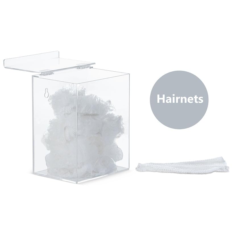Inevibe Hairnet Dispenser & Glove Holder, Universal Storage for Bulk Items | Acrylic Organizer for Beard Covers, Safety Glasses, Face Masks, Shoe Covers, Earplugs for Medical, Restaurant, Home Use