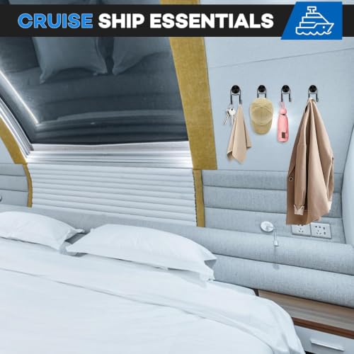 LOVIMAG Magnetic Hooks for Cruise Cabins 80LBS+ 5 Pcs | Cruise Essentials 2026, Heavy Duty Magnets Hook for Ship Classroom Beach Vacation Kitchen Home, Black