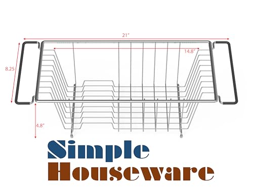 Simple Houseware Stainless Over Sink Counter Top Dish Drainer Drying Rack