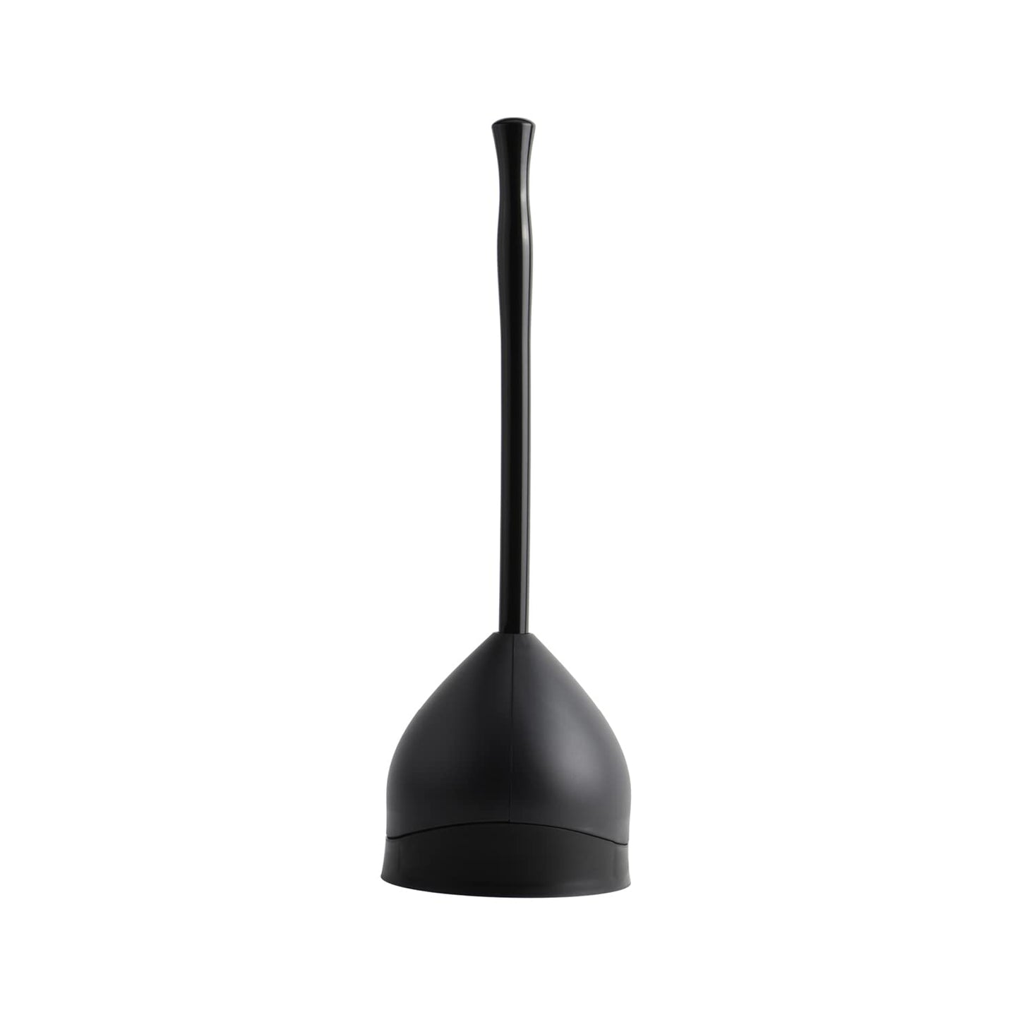 Casabella Toilet Plunger and Hideaway Caddy Combo for Bathrooms, 2-Piece Heavy-Duty Set, Black