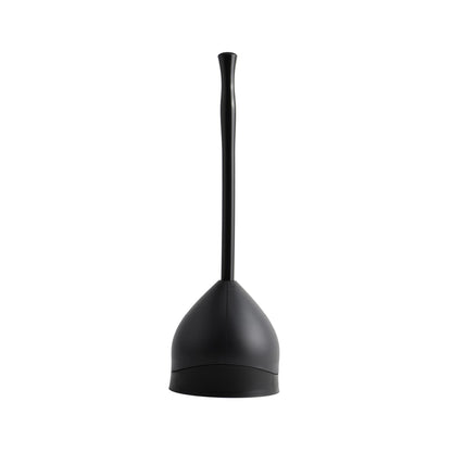 Casabella Toilet Plunger and Hideaway Caddy Combo for Bathrooms, 2-Piece Heavy-Duty Set, Black