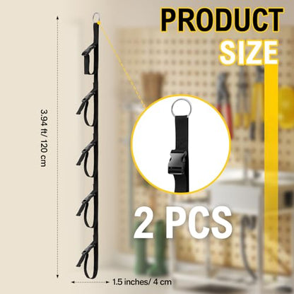 2 Pcs Extension Cord Organizers and Storage Garage Extension Cord Holder with 5 Slots Organizer Black Cord Organizer Straps for Vertical Space Cable Hose Rope String Lights