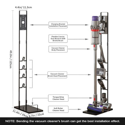 Foho Vacuum Stand, Storage Bracket Stand Holder, Stable Vacuum Stand Compatible with Dyson V15 V11 V10 V8 V7 V6 Handheld Cordless Vacuum Cleaners & Accessories & Attachments