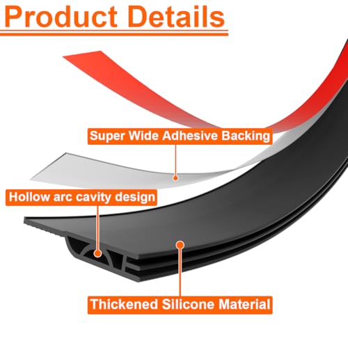 Door Draft Stopper, Door Sweep for Bottom of Door, Weather Stripping Door Seal Gap Filler Bottom Blocker Soundproof Cold Air Insulation Save Energy Installs Quickly and Easily (Black, 78‘’)