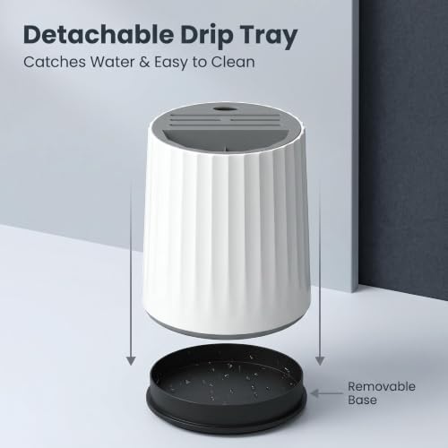 360° Rotating Knife and Utensil Holder, Kitchen Co... (White & Gray | Plastic)