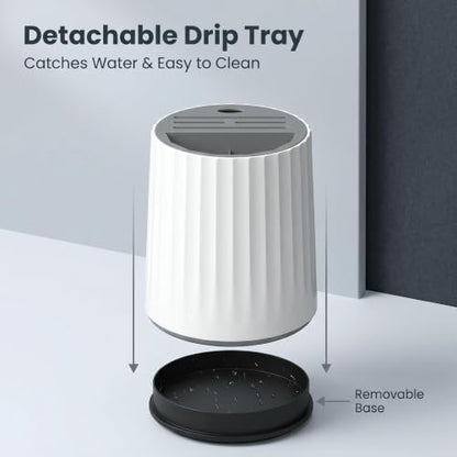 360° Rotating Knife and Utensil Holder, Kitchen Co... (White & Gray | Plastic)
