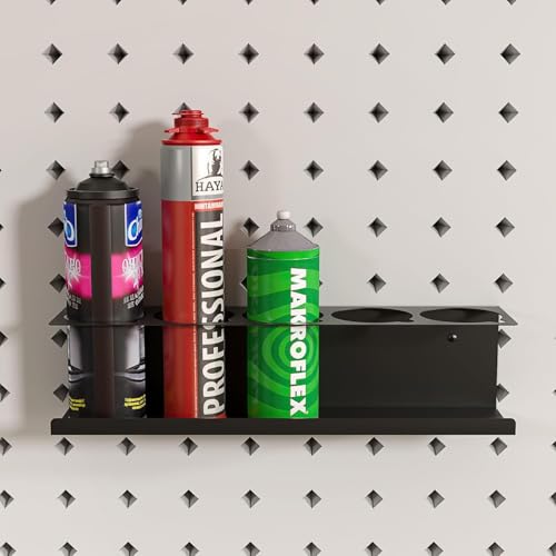 Heavy Duty Steel Spray Can Holder, Wall Mounted 4-Pack | Steel, holds 5 cans each, 16.5"W, rust-resistant, wall-mount hardware included, for garage/workshop tools, 4-pack
