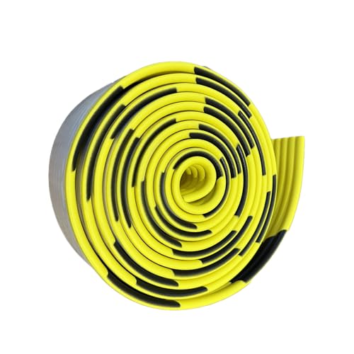 16.4ft/5m High-Visibility Edge Guard, Self-Adhesive Thick Foam Safety Bumper Roll, Yellow Black Edge Corner Protector Padding, Walls Furniture Doorways Home Office (3.1in/8cm Wide)