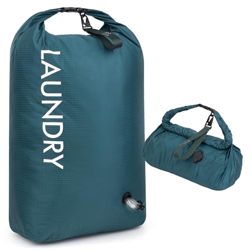 Travel Laundry Bag, Vacuum Compression Dirty Clothes Travel Bag | Waterproof Wet/Dry Space-Saving Laundry Storage Organizer, Smell Proof Storage Bag for Clothing, Swimming, Yoga, Gym, Camping
