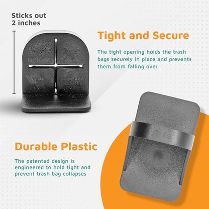 PlasticMill Trash Bags Cinch Black, 6 Pack, To Hold Garbage Bags In Place.May not be compatible with some Garbage Can drawers or compacters.