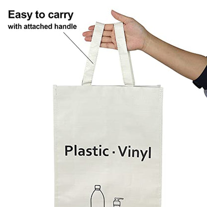 JIALAI HOME Recycling Bin, Separate Large Recycle Bins for Kitchen - Indoor Home Trash Bin, Recyclable Waste Trash Sorting Organizer, Durable, Washable, Affordable Recycle Bags, 2 Pack