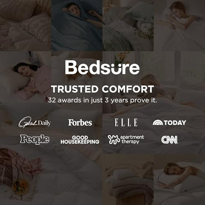 Bedsure White Duvet Cover King Size - 3 Pieces Prewashed Cotton-Like Polyester Extra Soft Bedding Set, Includes 1 Duvet Cover 104x90 Inches with Zipper Closure & 2 Pillow Shams, Comforter Not Included