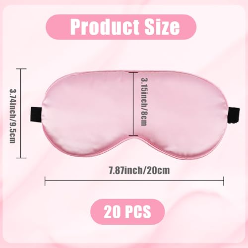 20 Pieces Silk Sleep Mask Silk Masks for Sleeping,MulticoloredDyrfo | Eye Mask with Adjustable Strap,Soft Sleeping Mask Eye Cover,Comfortable Blindfold Eyeshade for Women Men Sleeping Travel Nap