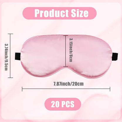 20 Pieces Silk Sleep Mask Silk Masks for Sleeping,MulticoloredDyrfo | Eye Mask with Adjustable Strap,Soft Sleeping Mask Eye Cover,Comfortable Blindfold Eyeshade for Women Men Sleeping Travel Nap
