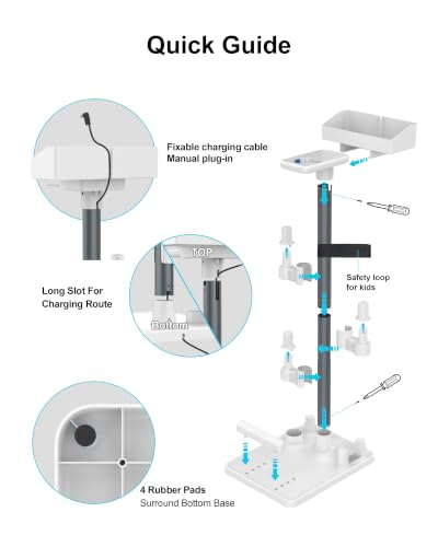 Generic Vacuum Stand, Compatible with Bissell Dreame Dyson Eureka Shark More Cordless Stick Vacuums, Universal Standing Dock Station Organizer, Adjustable Tubes
