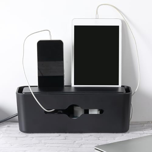 Bates- Cable Management Box, Small, Cable Organizer Box, Cord Organizer Box, Cable Box Organizer, Cord Management Box, Cord Hider Box, Cord Box for Wires on Floor, Power Strip Cover Box Baby Proof