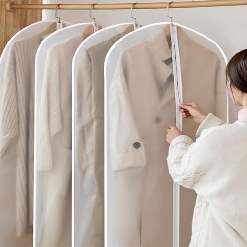 20 Pack Combo Size Clear Garment Bags for Hanging Clothes with Full Zipper for Closet Storage, Clothes Cover For Hanging, Wardrobe Bags for Hanging Clothes.(120 x 60CM x 10P, 100 x 60CM x 10P)