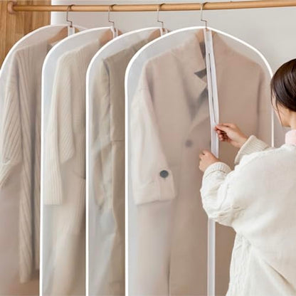 20 Pack Combo Size Clear Garment Bags for Hanging Clothes with Full Zipper for Closet Storage, Clothes Cover For Hanging, Wardrobe Bags for Hanging Clothes.(120 x 60CM x 10P, 100 x 60CM x 10P)