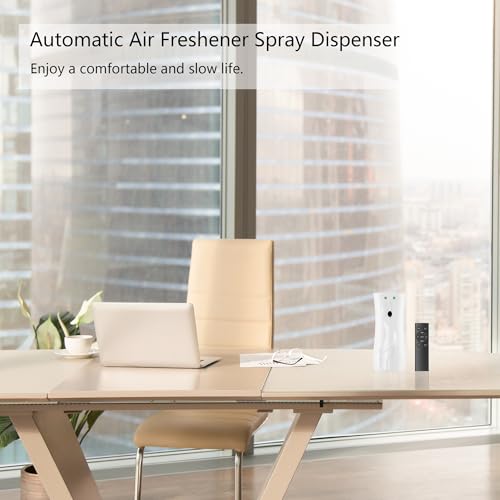 6-Pack Automatic Air Freshener Spray Dispenser with Remote Control, White | Wall Mounted/Free Standing Multiple Time Scent/Mist Release Settings use for Room/Restroom Commercial Place