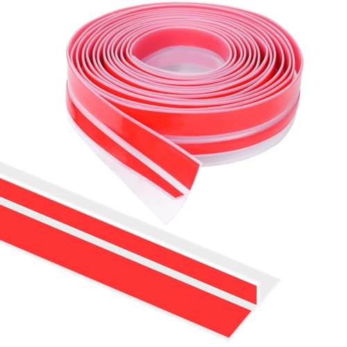 Door Draft Stopper for Side of Door Frame 1.97 in x 20 Ft T-Shaped Silicone Weather Stripping Door Seal Strip Draft Blocker - Clear