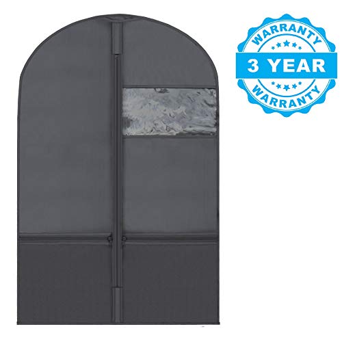 Plixio 36" Kids Garment Bags for Dance Costumes, Childrens Hanging Clothes | Childrens Hanging Clothes Organizer for Dress, Recital Outfit with Zippered Mesh Pockets for Shoes and Accessory Storage